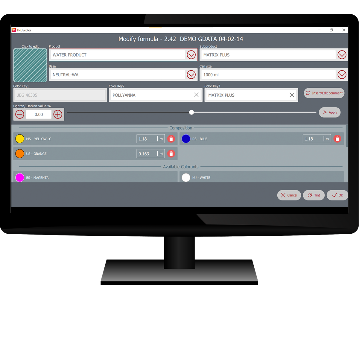TRUEcolor tinting software -3