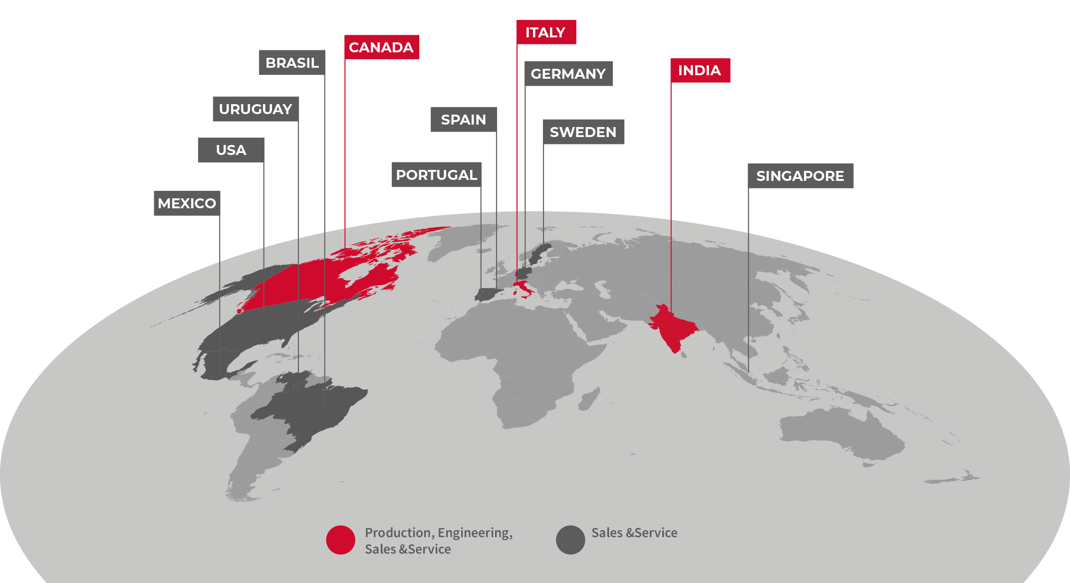 COROB Around the World map